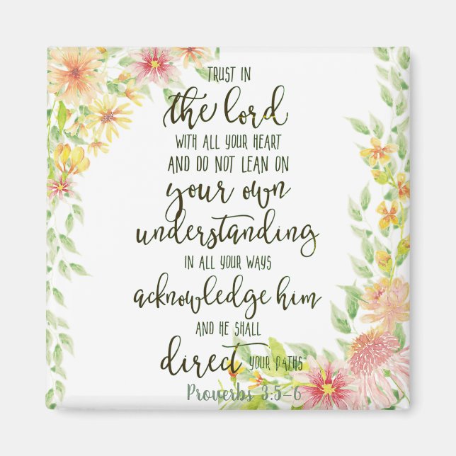 Íman Confie no Senhor floral (Frente)