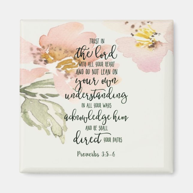 Íman Confie no Senhor floral (Frente)