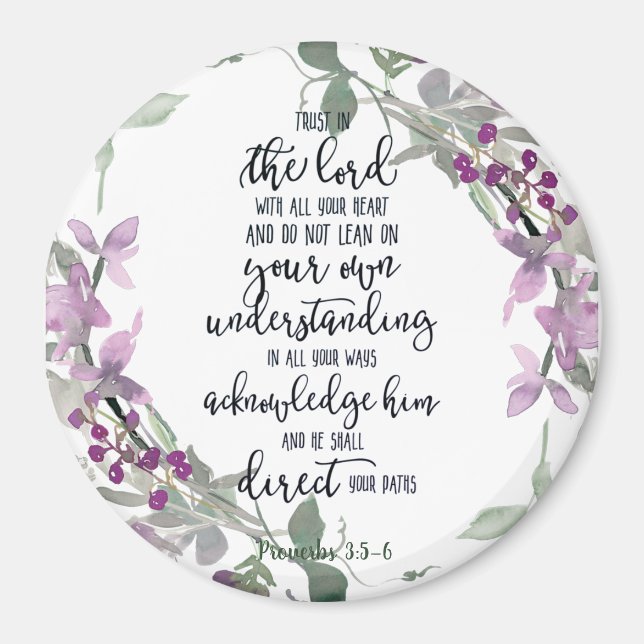 Íman Confie no Senhor floral (Frente)