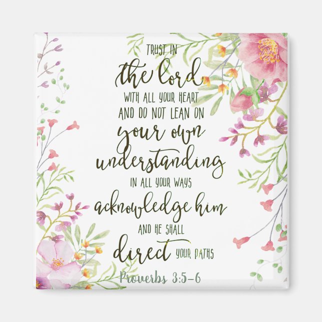 Íman Confie no Senhor floral (Frente)