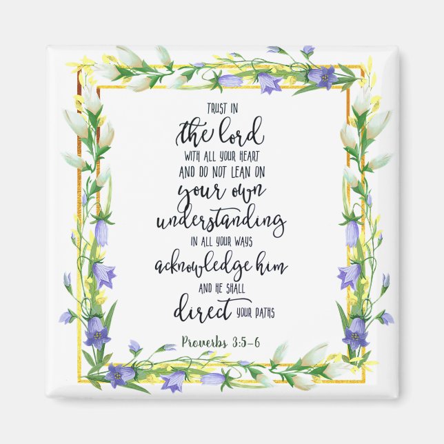 Íman Confie no Senhor floral   (Frente)