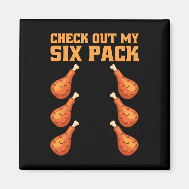 Íman Confira Meu Six Pack Frango Funil Drumstick Ginási (Frente)