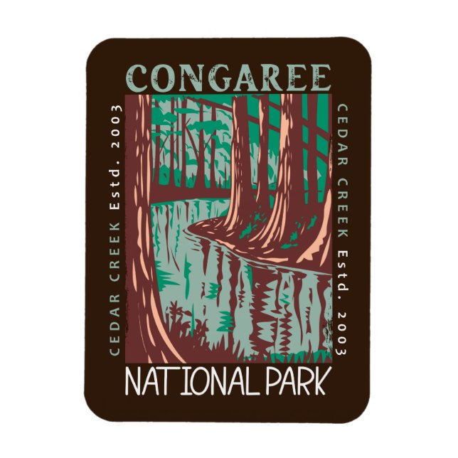 Íman Congaree National Park Cedar Creek Vintage (Vertical)