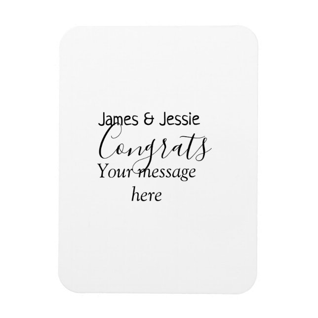 Íman Congrats add name message wedding newly wed couple (Vertical)