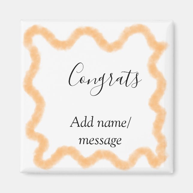 Íman Congrats orange spiral Spanish border boho retro n (Frente)