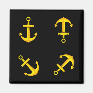 Íman Conjunto de Âncoras do Ouro de desenho