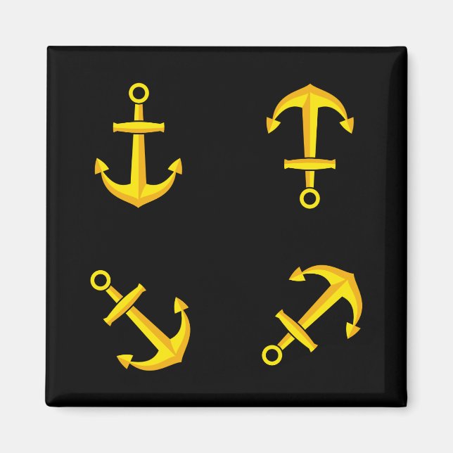Íman Conjunto de Âncoras do Ouro de desenho (Frente)