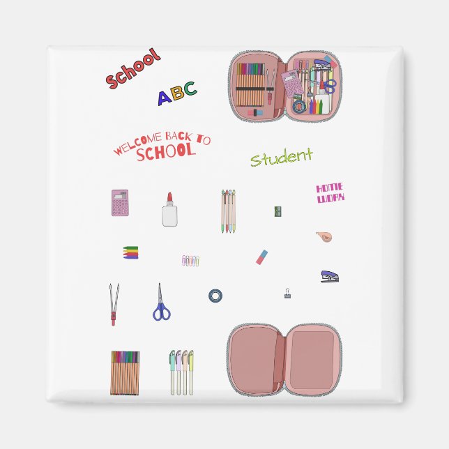 Íman Conjunto de pacotes de volta à escola (Frente)