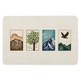 Íman Conjunto Mínimo da Natureza – Arte de Montanha e Á