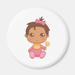Íman Conjunto Rosa de Bebê Menina