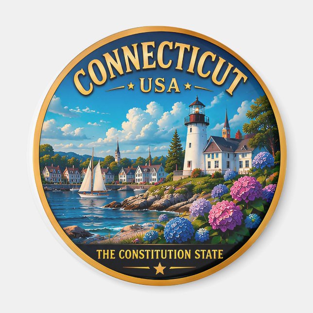 Íman Connecticut Costa de New England 🟡 (Frente)