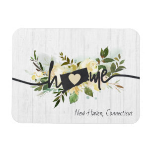 Íman Connecticut Estado Personalizado Cidade Natal Rúst