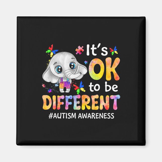 Íman Consciência Autismo É OK Ser Diferente Elefante (Frente)