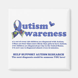 Íman Consciência Autismo (fatos sobre o Autismo) Magnet