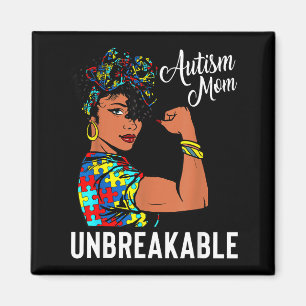 Íman Consciência do Autismo Mãe Afro Forte Mulher Negra