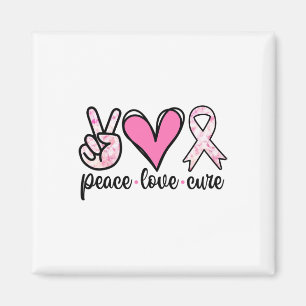 Íman Consciência do Cancer Figurino Pink Peace Love Cu