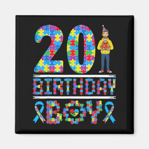 Íman Conscientização do Autismo 20º Aniversário Menino
