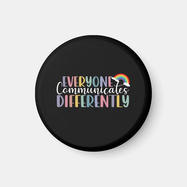 Íman Conscientização do Autismo Todos Comunicam de Form (Frente)