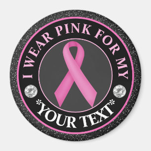 Íman Conscientização sobre o Câncer de Mama Eu Uso Rosa