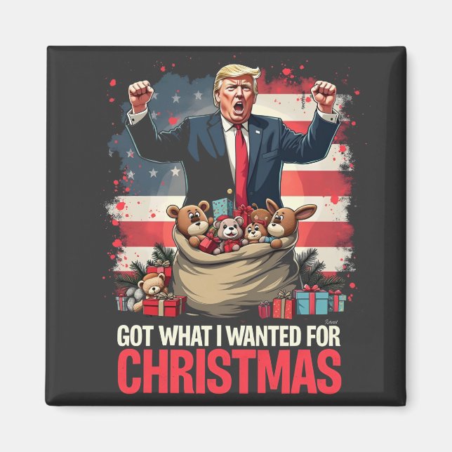 Íman Consegui o que eu queria no Natal Trump Papai Noel (Frente)