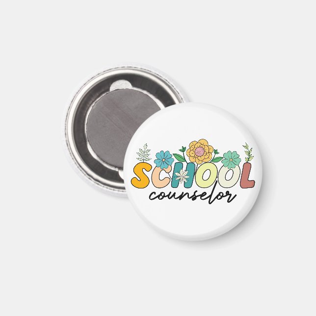 Íman Conselheiro Escolar Professora de Flor Selvagem Bo (Front/Back)