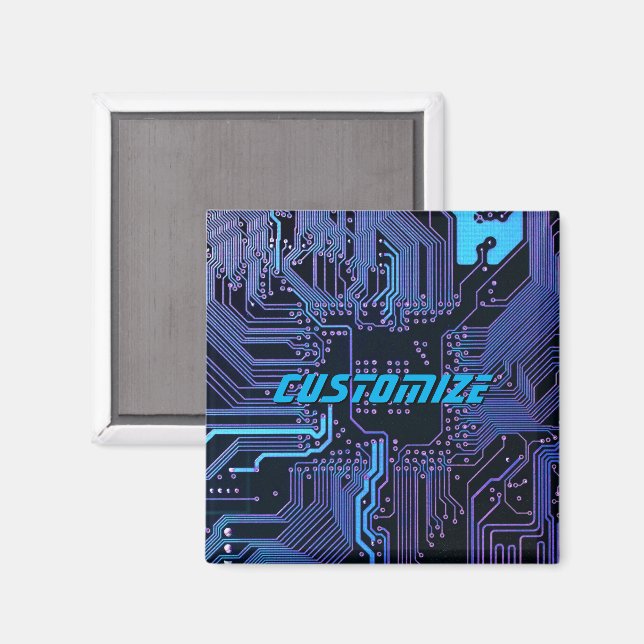 Íman Conselho de Circuito Eletrônico Azul PCB Blue - Ou (Front/Back)