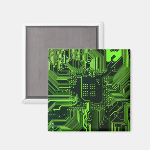 Íman Conselho do circuito do computador legal verde