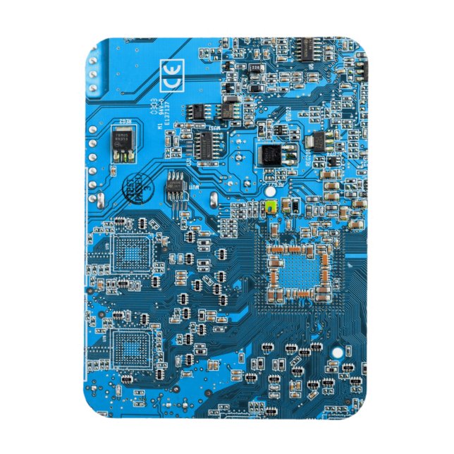 Íman Conselho do circuito do Geek do computador azul (Vertical)