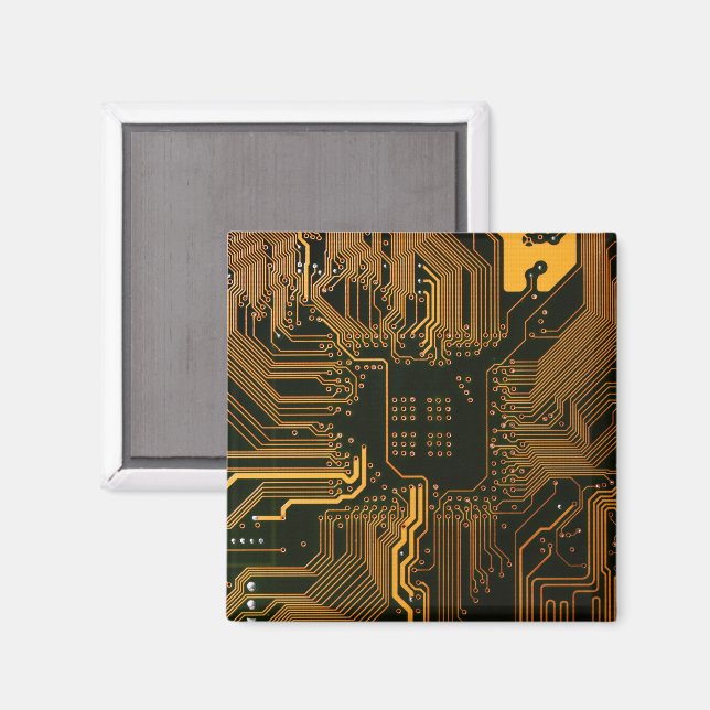 Íman Conselho Nerd de saída PCB Laranja Circuito Eletrô (Front/Back)
