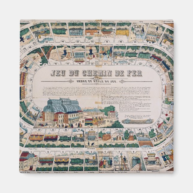 Íman Conselho para um jogo ferroviário, 1850 (Frente)