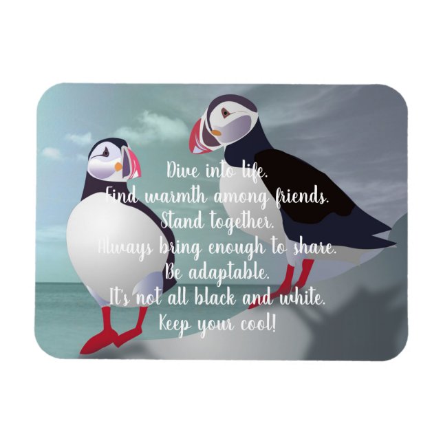 Íman Conselhos de um Design Puffin Magnet (Horizontal)