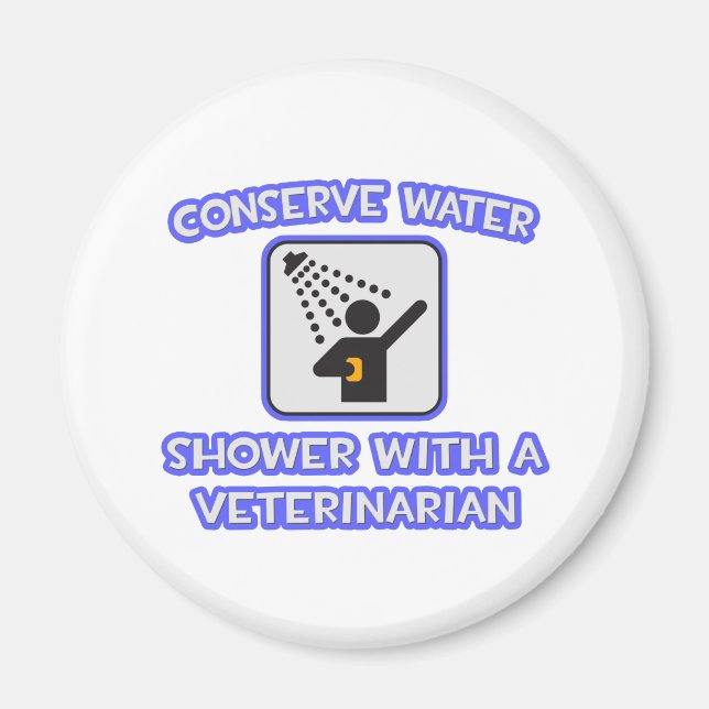 Íman Conservar água. Chá com um veterinário (Frente)