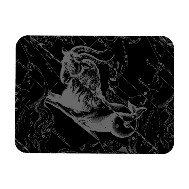 Íman Constelação de Capricórnio Hevelius 1690 a Preto (Horizontal)