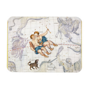 Íman Constelação de Gêmeos com menor de Canis, placa