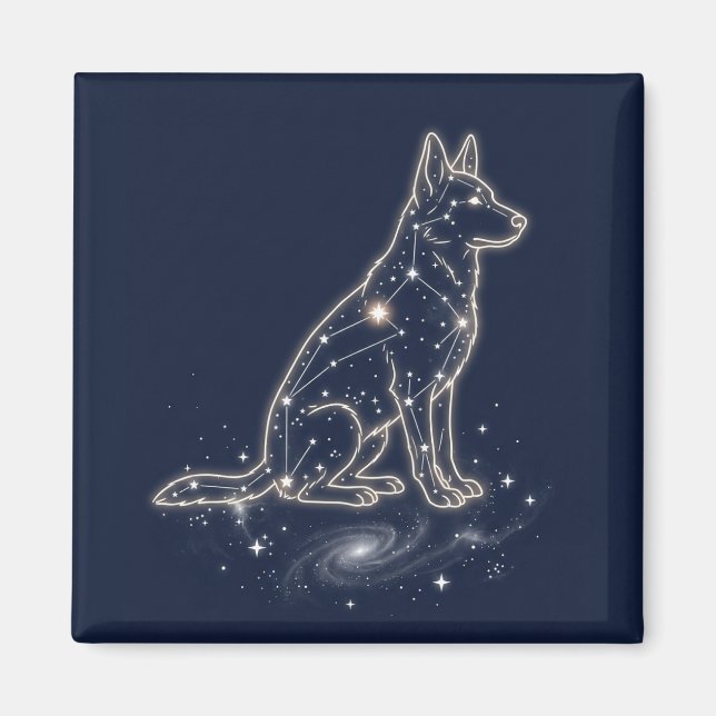 Íman Constelação do Cão Pastor Celestial Noite Estrelad (Frente)