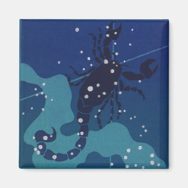 Íman Constelação Scorpio, Astrologia Zodiac Vintage (Frente)