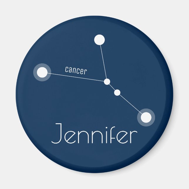 Íman Constelação Zodiac Personalizada do Cancer (Frente)
