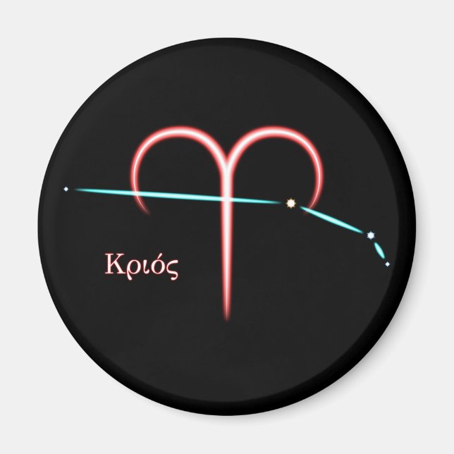 Íman Constelação Zodiacal Áries Magnet (Frente)