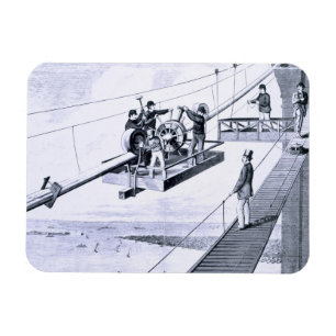 Íman Construção da ponte de Brooklyn, New York (litho