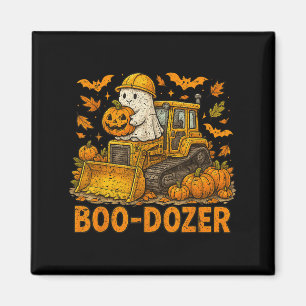 Íman Construção de Boo Dozer de Halloween T Retro Bulld