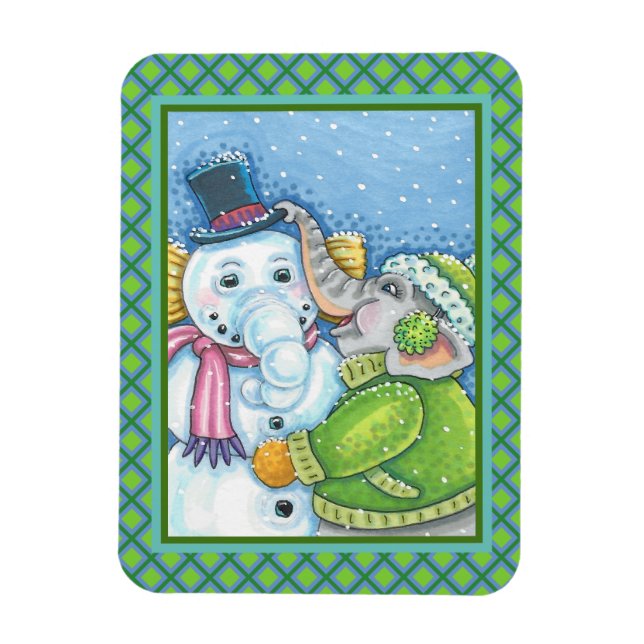 ÍMAN  CONSTRUÇÃO ELEFANTE DE NATAL CHRISTMAS PACHYDERM S (Vertical)