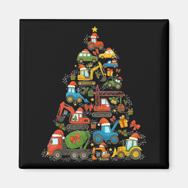 Íman Construction Truck Christmas Tree Christmas Kids B (Frente)