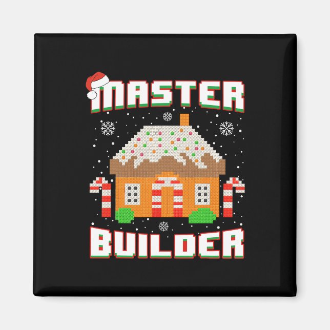 Íman Construtor Mestre Gingerbird Casa de Natal B (Frente)