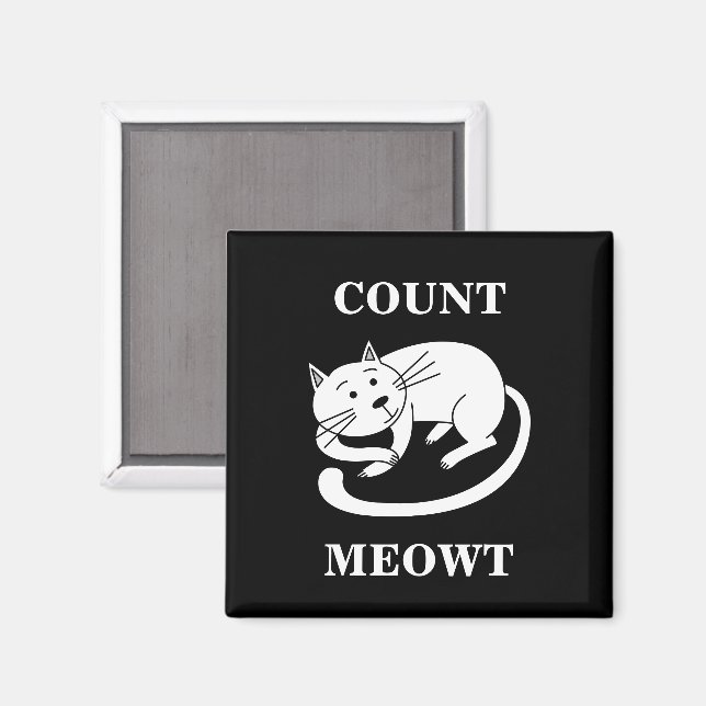 Íman Contagem Meowt Gatinho Engraçado Cat Pun (Front/Back)