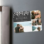 Íman Contando nossas bençãos Colagem de Foto Verde 4X3<br><div class="desc">Contando nossas bênçãos O imã Natal Holiday apresenta colagem de fotos com verde de Natal. A cinza pode ser alterada para corresponder às suas fotos entrando em "clique para personalizar mais".</div>