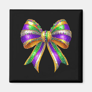 Íman Contas de Mardi Gras Design de Laço Coquete