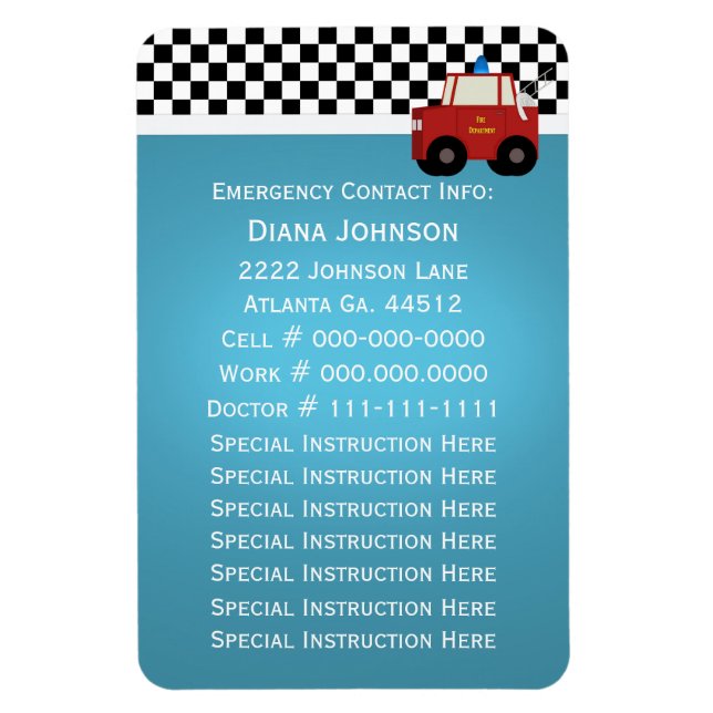 Íman Contato de Emergência do Caminhão de Fogo (Vertical)