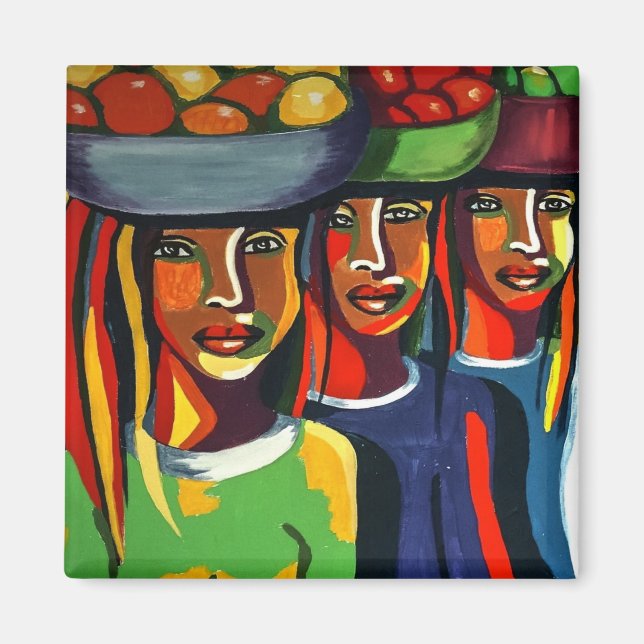 Íman Continente Colorido Africano Acima (Frente)