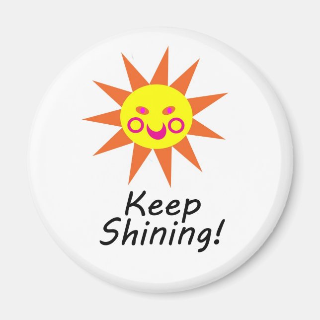 Íman Continue brilhando feliz face sorrindo sol (Frente)