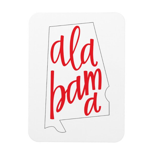 Íman Contorno do Estado do Alabama (Vertical)